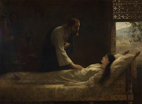 Toile la résurrection de la fille de Jairus par Edwin Longsden Long 60x90cm