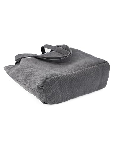Image of TOPASION Cute Corduroy Tote Bag Canvas Shoulder Handbags for Women Travel Shopping