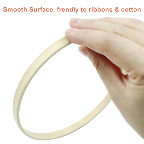 Image of Hitefu 6 Inch Bamboo Floral Hoop Rings, 6 Packs(15cm) | Small Wooden Embroidery Hoops, For Crafts, Dream Catcher, Wedding Wreath