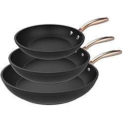 Sartenes Premium Cecotec Cecotec Set de Sartenes Polka Fantasy 20-24-28 Bucket Golden. Diámetro 20-24-28 cm, Aluminio Forjado, Revestimiento Antiadherente Platinum Plus Teflon, Libre PFOA, Aptas para Inducción