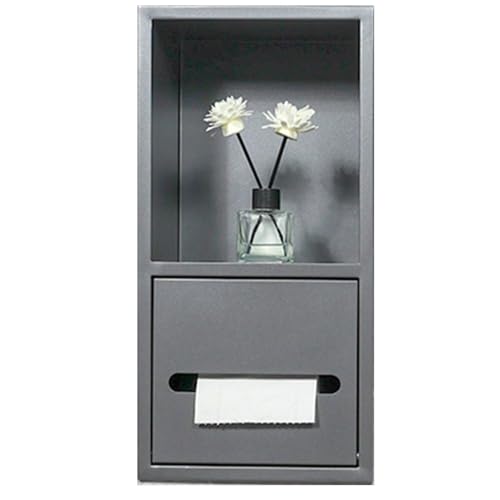 Recessed Niche,Stainless Steel Shower Niche, Recessed Concealed Storage Cabinets Shelves, Storage Shelf Niche Shower Toilet Paper Holders for Kitchen Bath Fixtures(Gray)