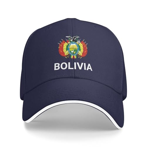 Support Bolivie Casquette bolivienne pour homme et femme I Stand avec emblème de la Bolivie blason casquette de baseball, bleu marine, Taille unique