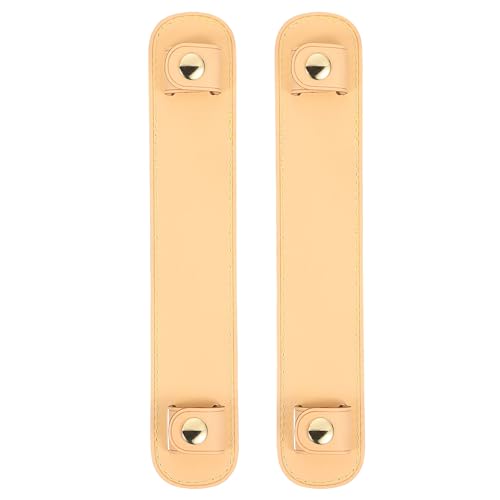 Image of uxcell 2 Pcs 8.98x1.69 Inch Leather Shoulder Strap Pad, Detachable Non-Slip Strap Covers for Tote Bags Backpacks Handbags, Khaki