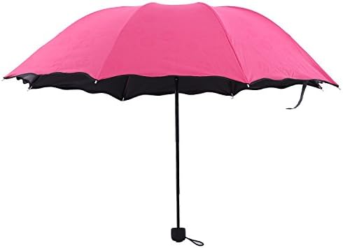 NP Windproof Umbrellas, Folding Umbrellas for Ladies, Umbrellas That Can Change Patterns in Rain, Magic Umbrellas. red