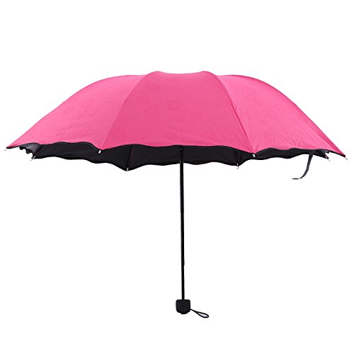 NP Windproof Umbrellas, Folding Umbrellas for Ladies, Umbrellas That Can Change Patterns in Rain, Magic Umbrellas. red