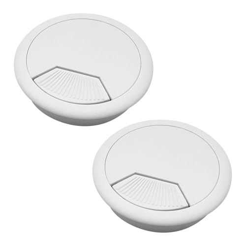 ALLY-MAGIC Desk Grommets Desk Plastic Grommet for Home & Office 2PCS Round Cord Cable Hole Cover Computer Desks Cable Grommets 60mm(2.36 inches) Y9DNZXKG(White)