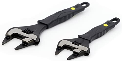 Image of Extra Slim Jaw 8-Inch Adjustable Wrench, Black, Alloy Steel