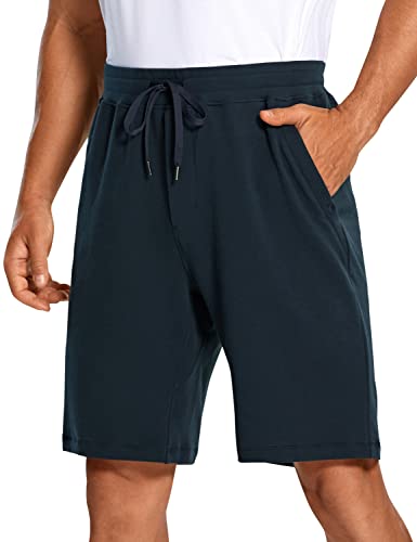CRZ YOGA Mens Lightweight Sweat Shorts 9 Inches Long Comfy Cotton