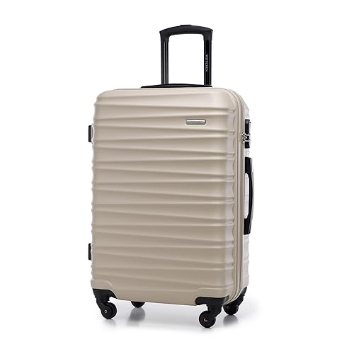 WITTCHEN Reisekoffer Rollkoffer Trolley Mittlerer Koffer Reisekoffer Hartschale aus ABS Mittelgroßkoffer mit 4 Spinner-R...