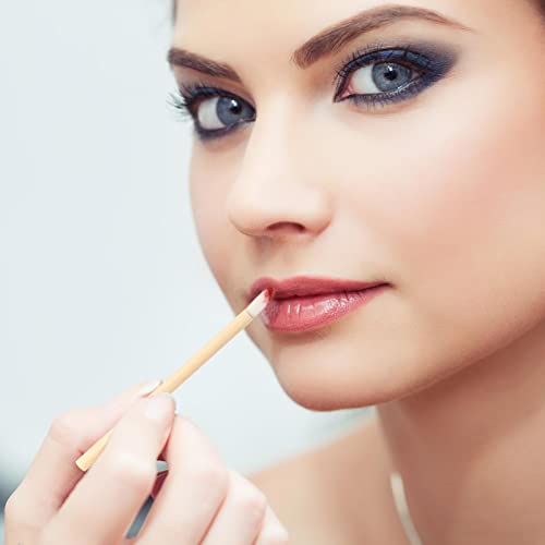 Tecbeauty 200pcs Disposable Bamboo Handle Lip Brushes Lipstick Lip Gloss Wands Applicator Makeup Tool
