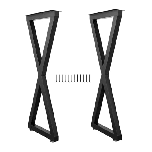 ALLCOS Metal Bar Table Legs 36 Inch Heavy Duty Dining Table Leg with Adjustment Feet Furniture Legs Black Set of 2