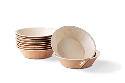 Foogo Green BORO025-50 Disposable Palm Leaf Bowls, 10.5 Oz, Round 6" thumb #7
