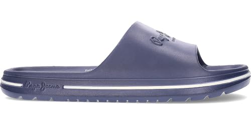 Tongs Beach Slide Marine Pepe Jeans pour homme en bleu marine confortable