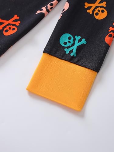 Joonberry Toddler Kids Soft Bamboo Viscose Long Sleeve Top and Pants Cloth Set–2-Piece 2-8Y Boys Girls Outfit（Skull,5-6Y — view 4