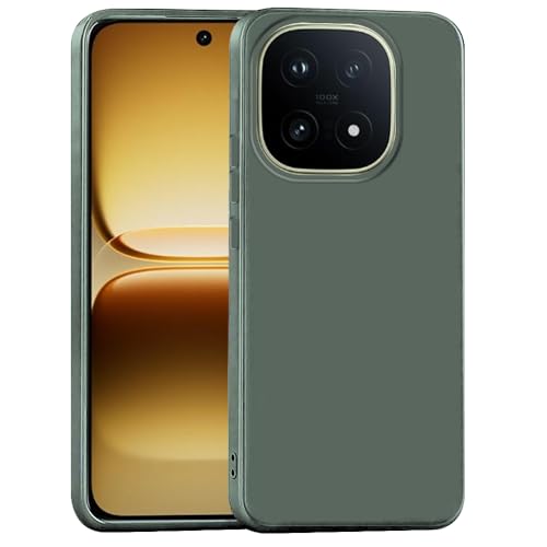 Image of Back Cover for iQOO 15 5G | Full Camera Protection | Premium Liquid Silicon Case | Flexible Bumper Case for iQOO 15 5G (Military Green)