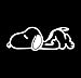 Adesivo Sticker Snoopy DORMIGLIONE - Joe Cool - Cane Ideale X PC Portatile Auto - Moto - Scooter - Camion - Camper - Peanuts Comics Simpatico Adesivo in Vinile di Alta QUALITA' - 20 X 7 CM Bianco