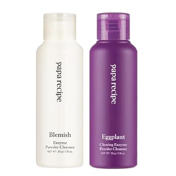 Papa Recipe Blemish Enzyme Powder Rice&Eggplant Cleanser Set_Korean skin care, facial wash, PHA&Low pH, Soft Exfoliation, Sensitive skin, Smooth Complextion, soothing
