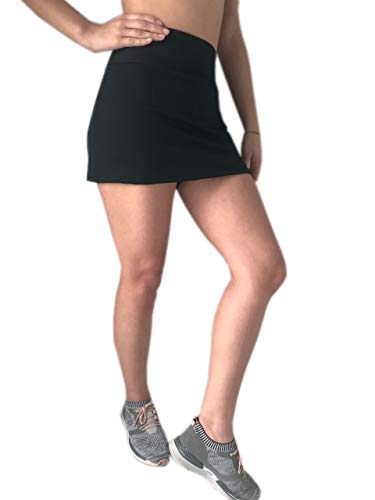 KIT 2 Shorts Saia Plus Size Suplex Cós Alto Estampada ou Lisa PRETO -25A G3