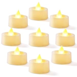 Homemory 24-Pack Flameless LED Tea Lights Candles Battery Operated, 200+Hour Fake Electric Candles TeaLights for Votive, Halloween, Ofrenda, Diya, Wedding Centerpiece Table Decor, Funeral, Christmas