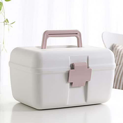 botiquín de primeros auxilios， Botiquín de primeros auxilios, caja de almacenamiento de plástico, caja de medicinas, organizador multiusos con bandeja extraíble, botiquines de primeros auxilios(Green)