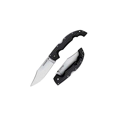 Image of COLD STEEL XL Voyager 5.5 inch AUS10A Clip Point Razor-Sharp Blade 6.75 inch Griv-Ex Handle Everyday Carry Tactical Folding Knife w /Tri-Ad Lock