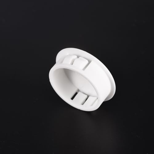 Image of uxcell 1-11 /64 inch Plastic Hole Plugs, 26Pcs Flush Type Panel Round Snap in Fastener Knockout Locking Plugs for Furniture Insert End Caps Panels, White