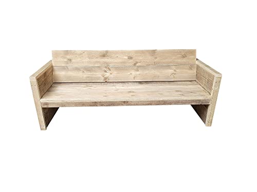 Wood4you Vince Holz Outdoor Gartenbank Lang - 3 Personen Terrassenbank & Aus Naturholz, Wasserdicht, Robust, Moderne Terrassenbank, Geeignet Für Jedes Wetter, Veranda, Rasen, Balkon, Hinterhof (Braun)