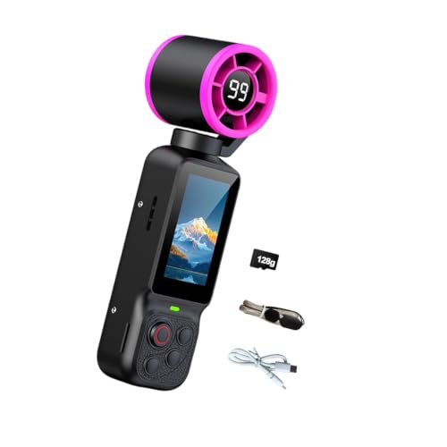 Cámara de video portátil 1080P con pantalla en vivo y ventilador para cocina