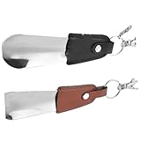 SAFIGLE 2 Piezas Cuerno de zapato keyring shoe horn accesorio calzador mango corto calzadores largos calzador de bolsillo calzador quita calcetines calzador con anillo calzador de viaje