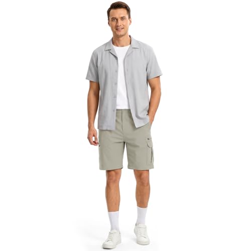 Image of Jessie Kidden Mens Cargo Shorts Expandable Waist Quick Dry Hiking Shorts