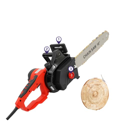 Motosierra eléctrica de 2000 W con cable, 40 cm (16 pulgadas), velocidad de corte de 650 m/min, tensión de cadena sin herramientas, cambio de cadena, lubricación automática, para jardín, leña, cuidado