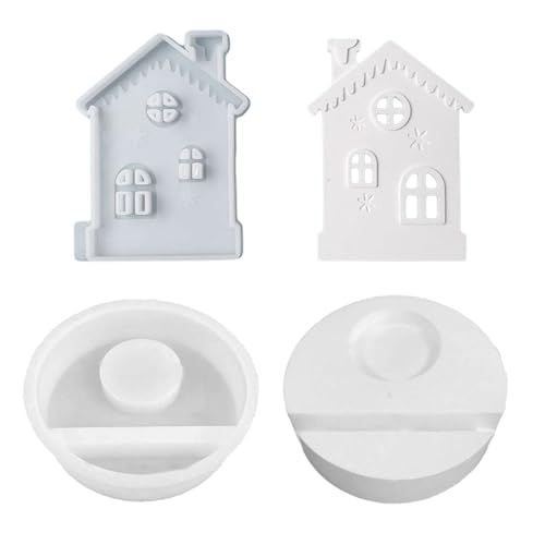 VOCUE House Candlesticks Resins Moulds Snow House Candle Holder Silicone Molds Castings Moulds Home Decorations