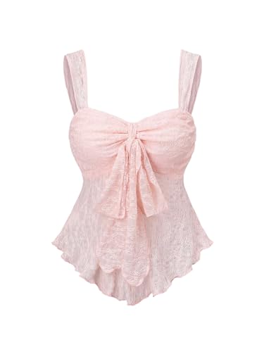 SOLY HUX Women's Cute Babydoll Tops Sleeveless Tie...