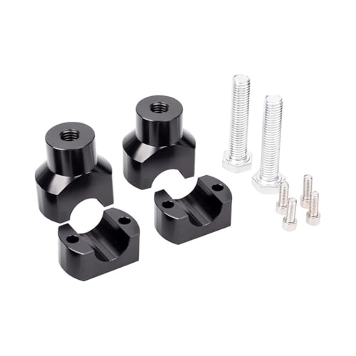 Riser de manillar de motocicleta de 25mm en aluminio negro para elevación y soporte de barra 3