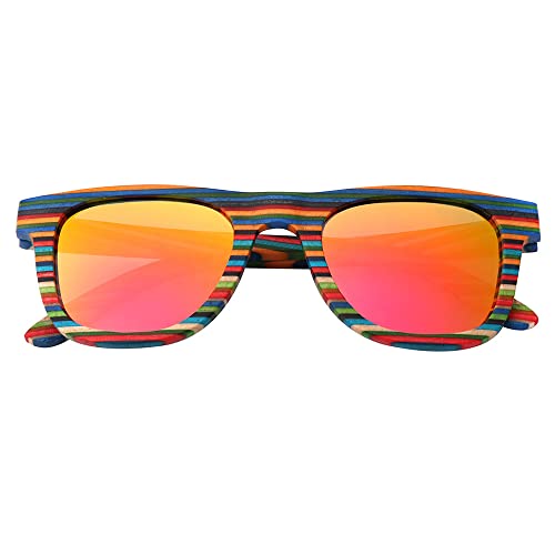 Polarized Sunglasses Men for Woman Square Wood Frame Outdoor Driving Sports Glasses3