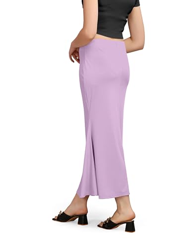 Image of Mogsa Women's Lycra Fishcut Saree Shapewear Petticoat - Tummy Control Slim Fit Stretchable Shaper Skirt with Drawstring & Side Slit for Sarees