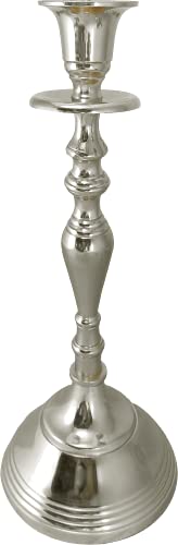 Image of Aluminum Royal Candle Holders for Tapered Candles, (Pack of 2, Golden), Tapered Candle Holder, Tealight Holder, Best Gift for Christmas Decor, Dining Table Decor (Silver, Large)