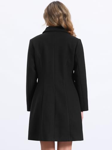 Allegra K Elegant Winter Coats for Women's Casual Button Outwear Pea Overcoat3