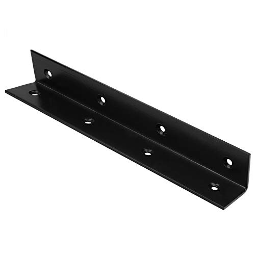 OTTFF 4 Pack 10" Widen Corner Brace, Black L Bracket for Wood, Carbon Steel, 1/8" Thick