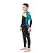 Kids Wetsuit for Boys Toddlers by Scubadonkey | Wetsuit for Kids in 2.5mm Neoprene UPF 50+ | Meets CPSC Safety Requirements (Blue/Yellow, 12)