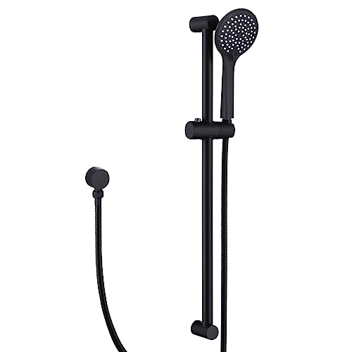 Vanbus Shower Head With Slide Bar, 5-Spray Handheld Shower With Slide Bar, Matte Black Shower Wand Slide Bar Set, Adjustable Holder Set #TOP1