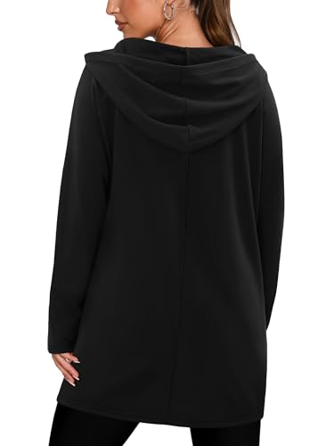 KISSMODA Women Hoodies Dress Long Sweatshirts Dress Raglan Sleeves Oversized Sweatshirts with Pocket 2025 Fall Winter Trendy