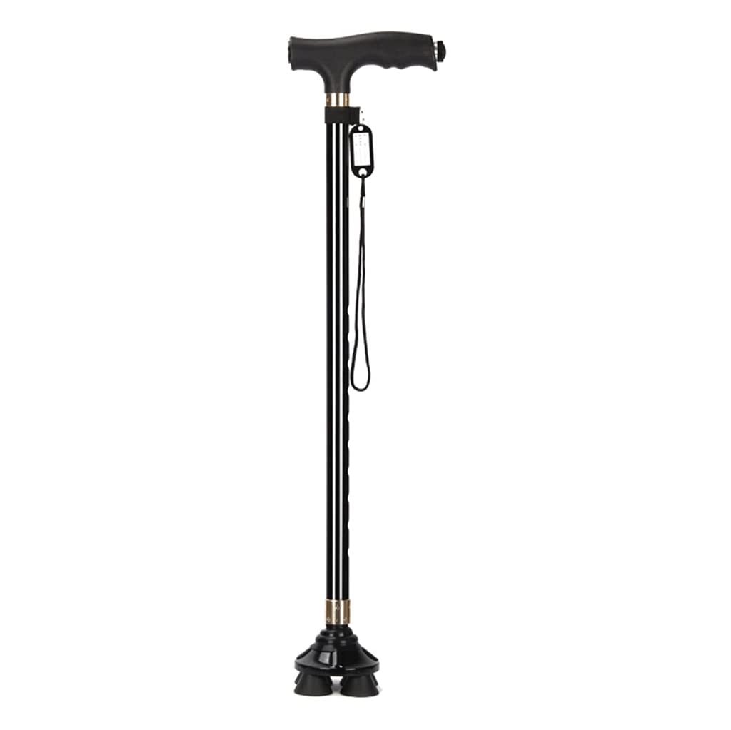 Muletas para Personas Mayores con Luz Led Y Correa para La Muñeca Bastones Bastones Ergonómicos De Aluminio para Hombres Adultos Mujeres/Negro