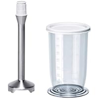 Bosch Pürierstab MFZ4060, Zubehör, passend für Handrührgerät MFQ4 und Stabmixer MSM7, 4-Klingen-Messer, Mixbecher mit Deckel, spülmaschinenfest, Ersatzteil