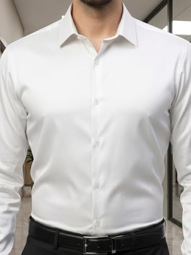 Image of DEELMO Combo of Men's Stylish Solid Satin Casual Shirt for Men Full Sleeves| Poly Satin Silk Shirt Pack of 2