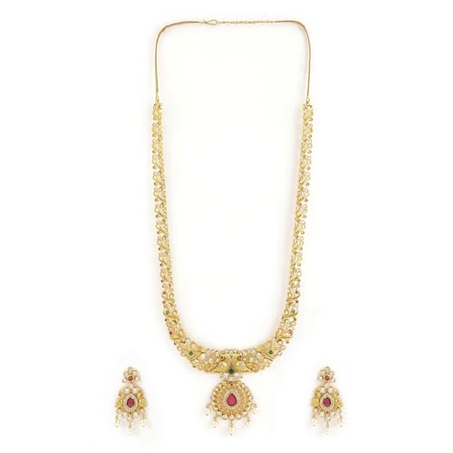Rubans 24K Gold-Plated Off-White Pink Ruby Stone Studded Jewellery Set For Women (B0D6G9SRP8) Amazon Price History, Amazon Price Tracker