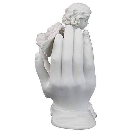 Design Toscano PD1741 Prayers of an Angel Figurine Statue, 12.5 cm, Bonded Marble Polyresin, White