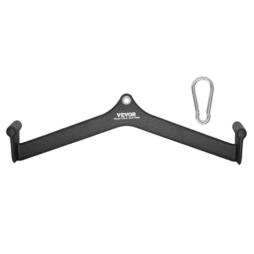 VEVOR Barras Extraíbles para Máquina de Cable 58,5x14x17 cm Barra de Tracción para Tríceps Mango Recubierto de Goma para Entrenamiento de Fuerza de Espalda Barra en V Barra en T para Gimnasio