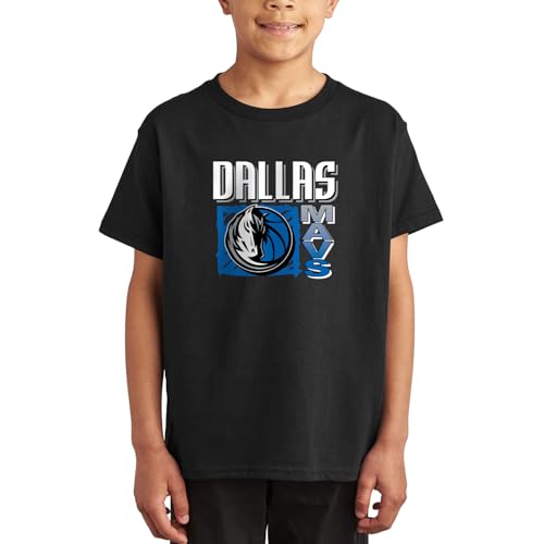 Dallas Mavericks Scribble Square - NBA Youth Short Sleeve T-Shirt Black