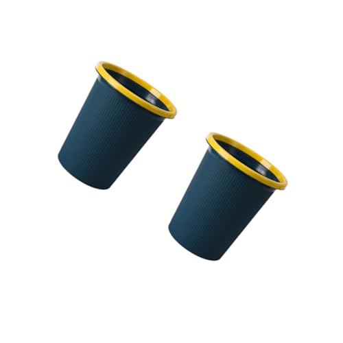 Set 2 canecas de basura de plástico 24.8x16x23cm azul oscuro